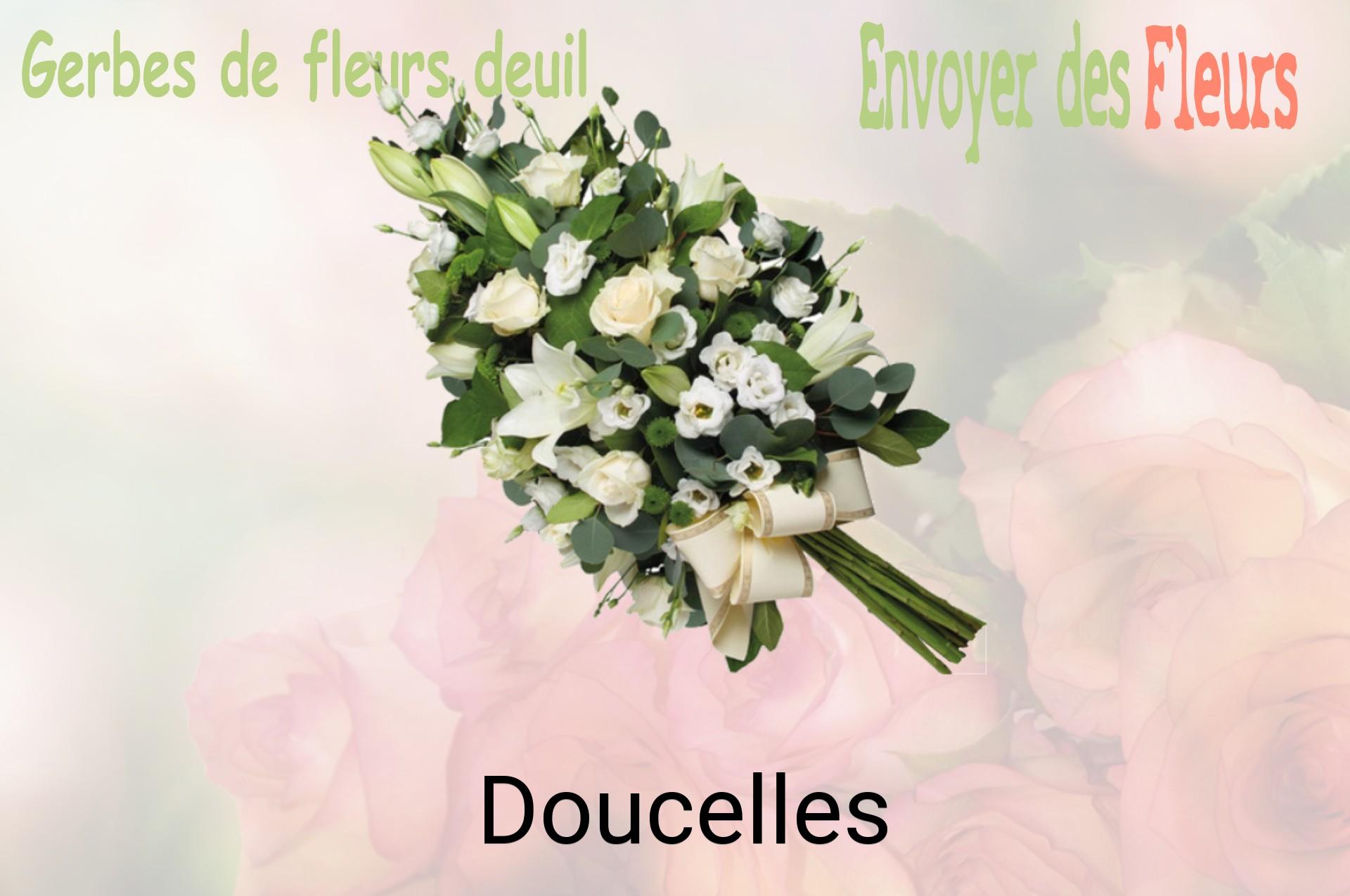 Gerbe de fleurs de deuil livrée à Doucelles